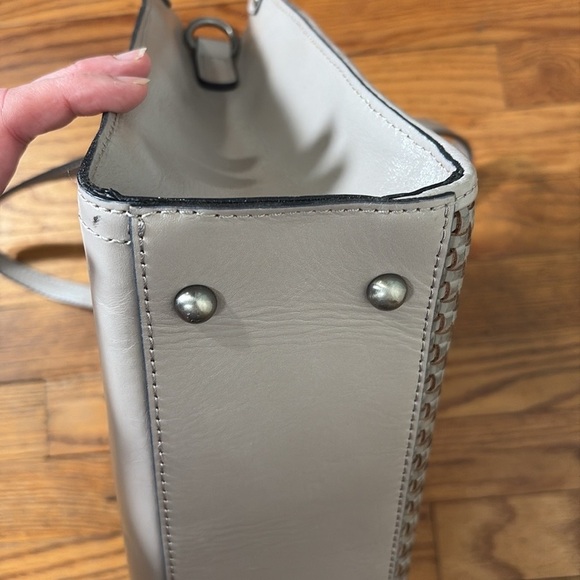 Patricia Nash Leather Ava Medium Woven Tote Stone - Picture 9 of 16